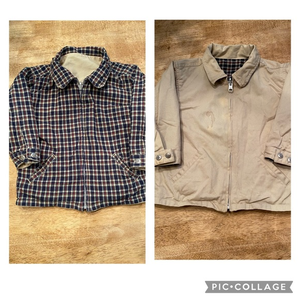 Vintage Baby‎ Gap 2XL/3XL (24-36 Mo) 100% Cotton Khaki/Plaid Reversible Jacket